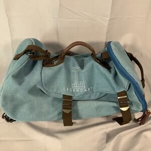 Legendary Blue Canvas Backpack Duffel Travel Bag Multi Purpose 17x12x9.5